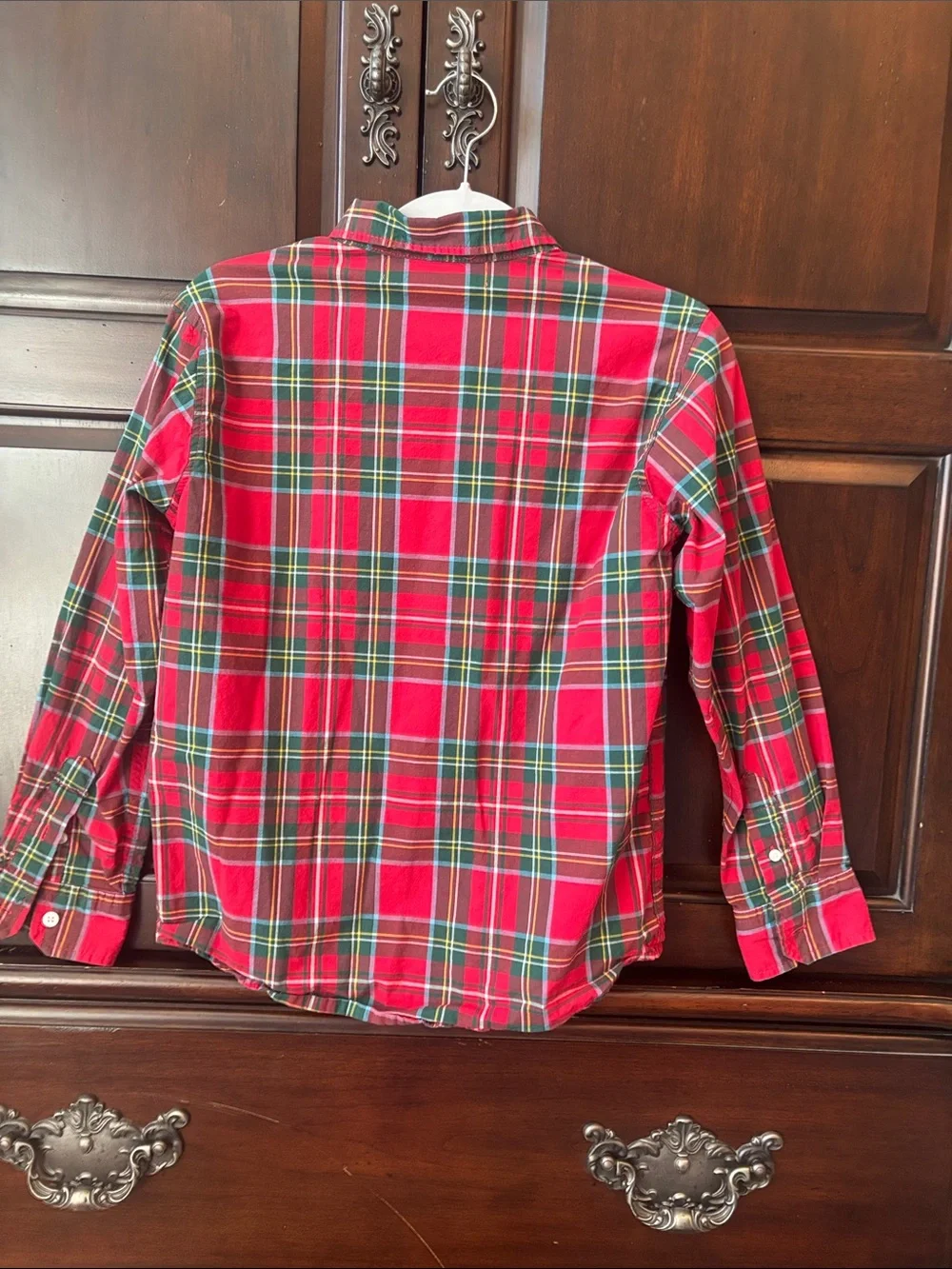Old Navy Red and Green Plaid Button-Down Shirt for Kids